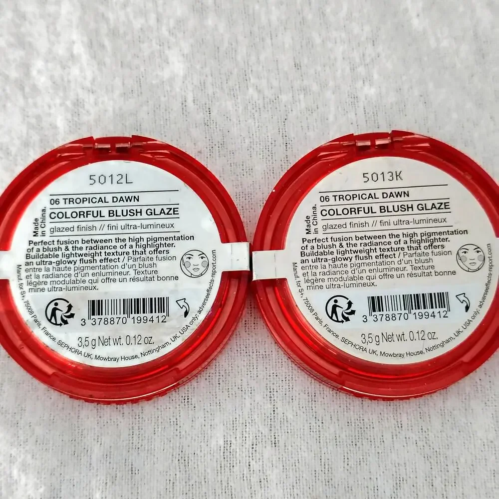 Sephora Colorful Blush Glaze Shade 06 Tropical Dawn 0.12 oz Lot of 2 Lightweight